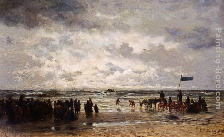 Hendrik Willem Mesdag 'Le Depart Du Bateau De Sauvetage'